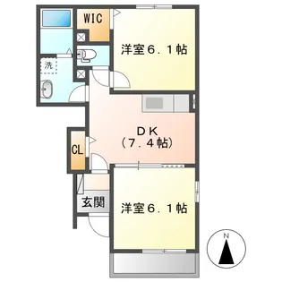 ヒルサイドハウス【103号室】の間取り
