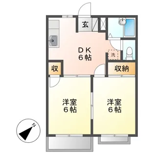 岡山県倉敷市茶屋町【アパート】の間取り