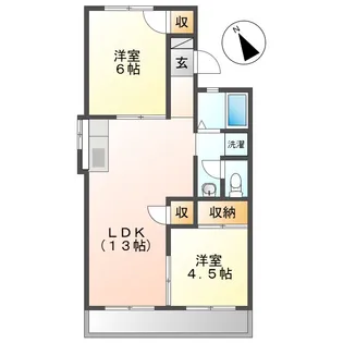 グリーンハイツ塩津【202号室】の間取り