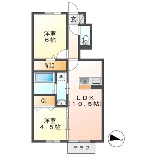 岡山県倉敷市連島5丁目【アパート】の間取り
