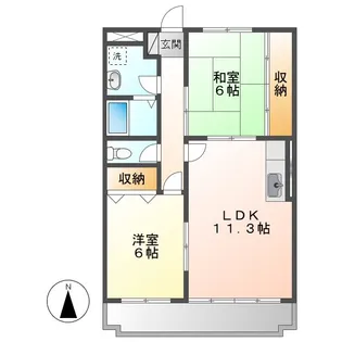 岡山県倉敷市児島上の町2丁目【マンション】の間取り