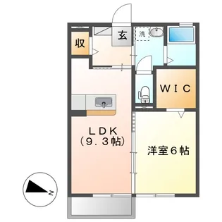 岡山県倉敷市福田町浦田【アパート】の間取り