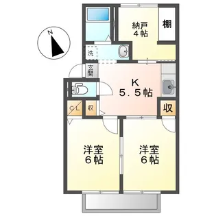 岡山県倉敷市茶屋町【アパート】の間取り