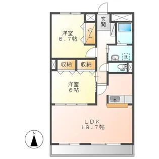 岡山県倉敷市八王寺町【マンション】の間取り