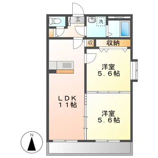 クレールコートⅡ【2階】の間取り