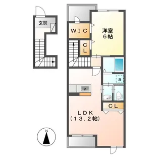 岡山県倉敷市東塚2丁目【アパート】の間取り