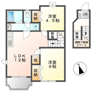 岡山県倉敷市茶屋町【アパート】の間取り