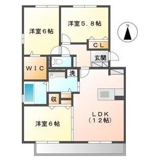 シャルムB【3階】の間取り