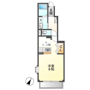 岡山県倉敷市水江【アパート】の間取り