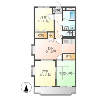 岡山県総社市中央5丁目【マンション】の間取り