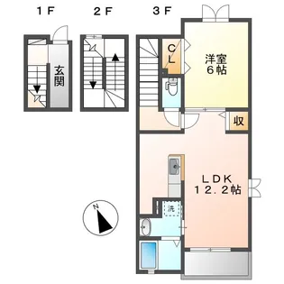グランソレイユ【3階】の間取り