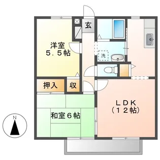 岡山県倉敷市西阿知町西原【アパート】の間取り