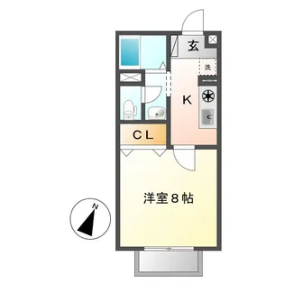 岡山県倉敷市児島下の町9丁目【アパート】の間取り