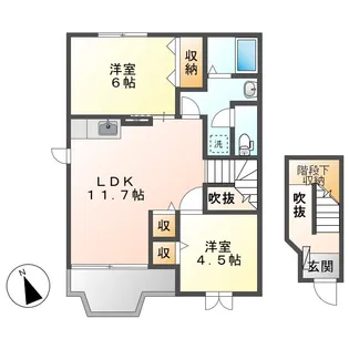 岡山県倉敷市連島町西之浦【アパート】の間取り