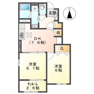 岡山県倉敷市広江1丁目【アパート】の間取り
