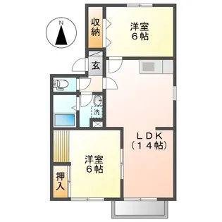 岡山県倉敷市福田町浦田【アパート】の間取り