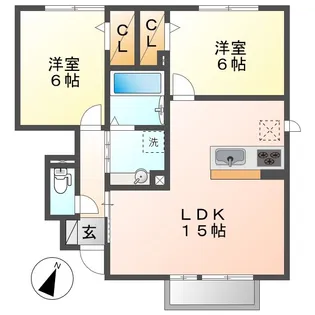 岡山県倉敷市東塚3丁目【アパート】の間取り