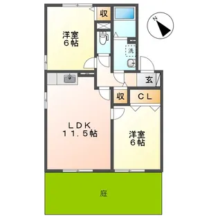 コーポKSM【1階】の間取り