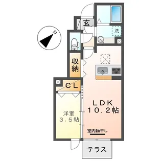 岡山県倉敷市二日市【アパート】の間取り