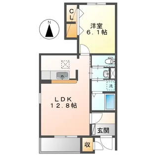 岡山県総社市井尻野【アパート】の間取り
