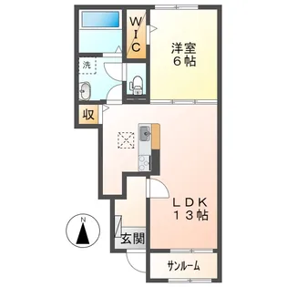 岡山県倉敷市児島下の町6丁目【アパート】の間取り