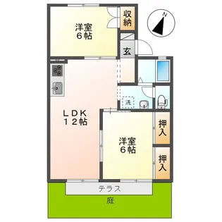 岡山県倉敷市平田【アパート】の間取り