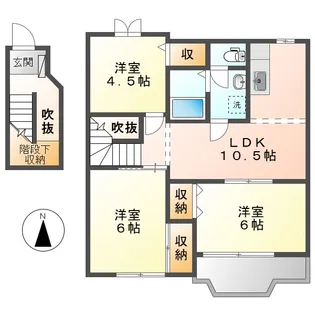 岡山県倉敷市三田【アパート】の間取り