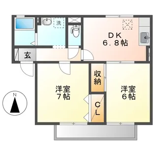 サンライズ下庄【1階】の間取り