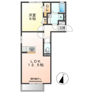 岡山県倉敷市新田【アパート】の間取り