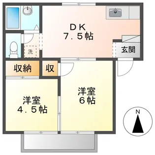プレジール貝吹【2階】の間取り