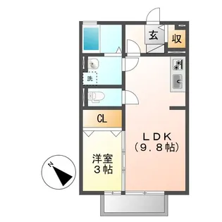 プランタンブルックB【2階】の間取り