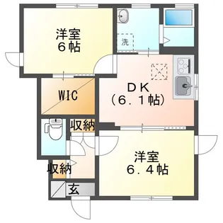 岡山県倉敷市福田町福田【アパート】の間取り