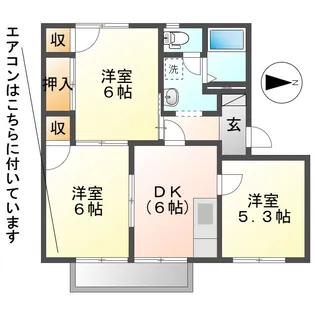 岡山県倉敷市児島赤崎3丁目【アパート】の間取り