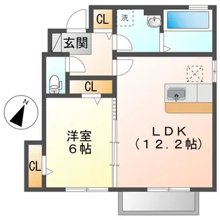 フレブラースⅡA【101号室】の間取り