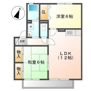 岡山県倉敷市児島下の町2丁目【アパート】の間取り