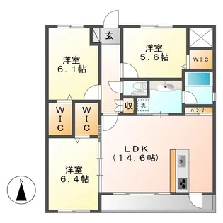 岡山県倉敷市大島【マンション】の間取り