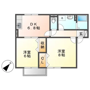 岡山県倉敷市連島町鶴新田【アパート】の間取り