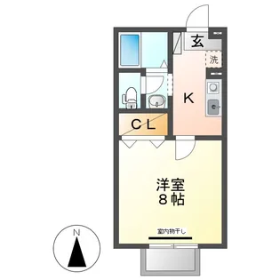 岡山県倉敷市水江【アパート】の間取り