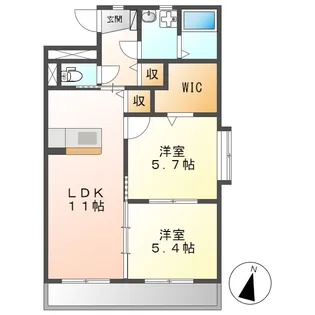 岡山県倉敷市真備町川辺【マンション】の間取り