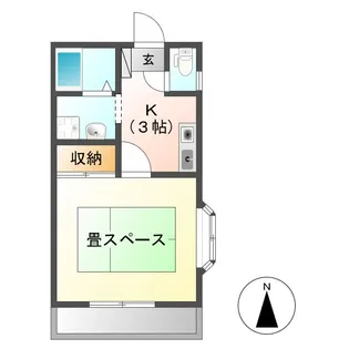 岡山県倉敷市三田【アパート】の間取り