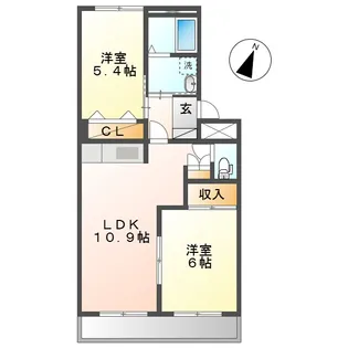 岡山県倉敷市東塚4丁目【アパート】の間取り