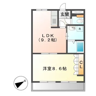 岡山県倉敷市福田町古新田【アパート】の間取り