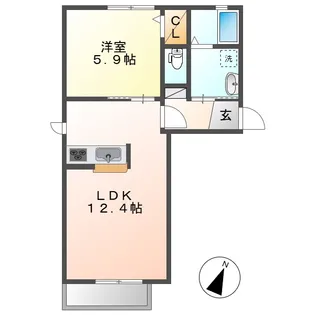 岡山県倉敷市笹沖【アパート】の間取り