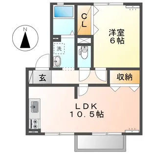 岡山県倉敷市新田【アパート】の間取り