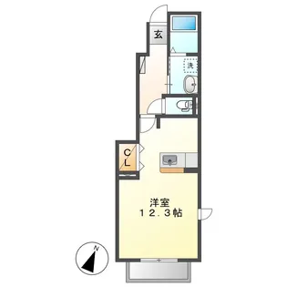 岡山県倉敷市北畝2丁目【アパート】の間取り