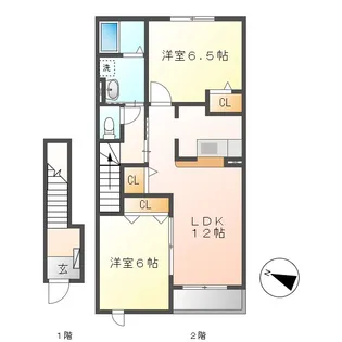 スクエア・レジデンスB【2階】の間取り