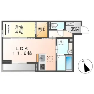 岡山県倉敷市中央2丁目【アパート】の間取り