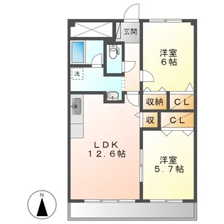 岡山県倉敷市笹沖【マンション】の間取り