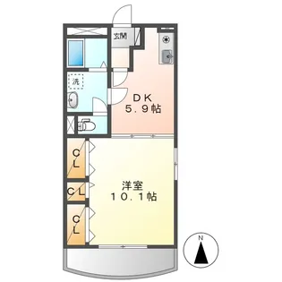 岡山県倉敷市浜ノ茶屋1丁目【マンション】の間取り