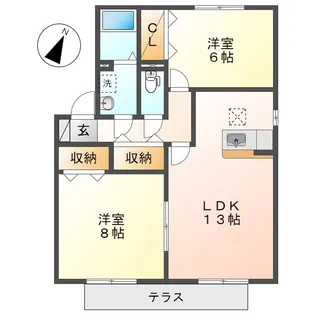 岡山県倉敷市羽島【アパート】の間取り